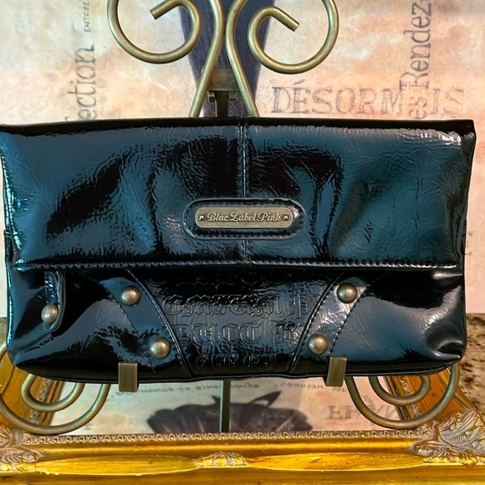 Fab Find Studded Embossed New Blac Label Pink Clutch